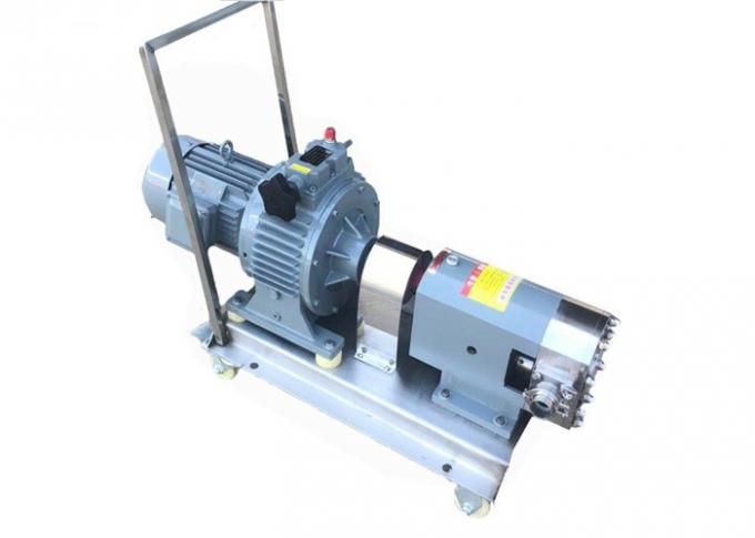 Movable Stainless Steel Lobe Pump , Sanitary Positive Displacement Pump