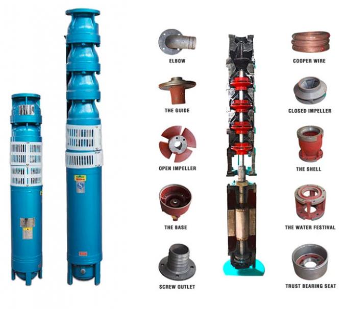 Portable Vertical Submersible Pump , Irrigation Electric Water Pump For Deep Well